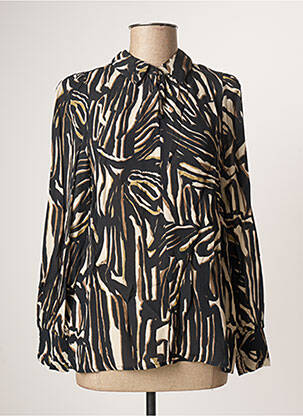 Blouse imprimé fantaisie manches longues noir FRANSA femme