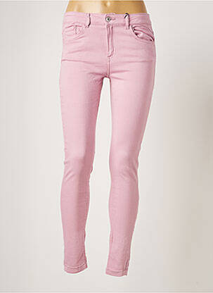 Pantalon slim broderie rivets taille normale rose B.YOUNG femme