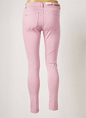 Pantalon slim broderie rivets taille normale rose B.YOUNG femme