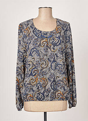Blouse imprimé fantaisie manches longues bleu DIANE LAURY femme