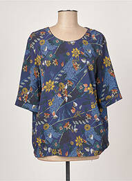 Blouse imprimé fleurs manches courtes bleu DIANE LAURY femme