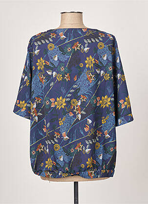 Blouse imprimé fleurs manches courtes bleu DIANE LAURY femme