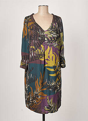 Robe mi-longue manches 3/4 manches 3/4 vert JULIE GUERLANDE femme