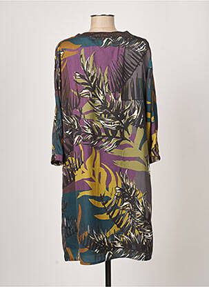 Robe mi-longue manches 3/4 manches 3/4 vert JULIE GUERLANDE femme