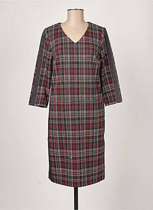 Robe mi-longue imprimé fantaisie manches longues noir DIANE LAURY femme
