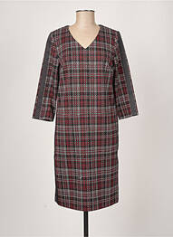 Robe mi-longue imprimé fantaisie manches longues noir DIANE LAURY femme