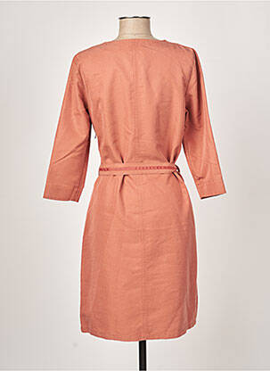 Robe mi-longue manches 3/4 manches 3/4 orange DIANE LAURY femme