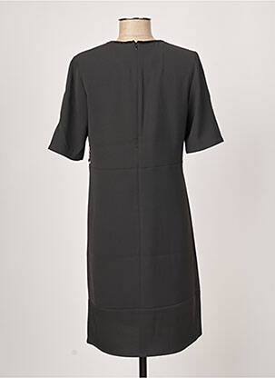 Robe mi-longue tissage crêpe manches courtes noir DIANE LAURY femme