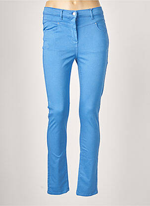 Pantalon slim broderie rivets taille normale bleu JULIE GUERLANDE femme