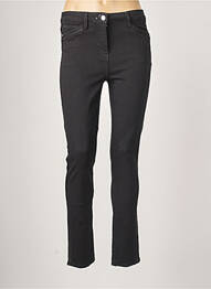 Pantalon slim broderie rivets taille normale noir JULIE GUERLANDE femme