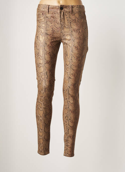Pantalon slim stretch taille normale marron VILA femme