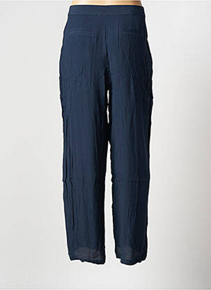 Pantalon chino fermeture zippée sous rabat boutonné taille haute bleu MARIE-SIXTINE femme