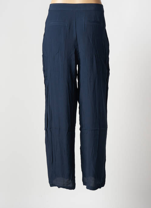 Pantalon chino fermeture zippée sous rabat boutonné taille haute bleu MARIE-SIXTINE femme