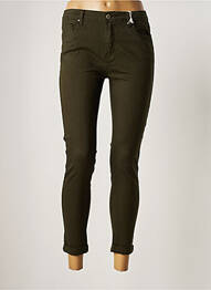 Pantalon 7/8 stretch taille normale vert CHERRY PARIS femme