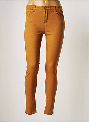 Pantalon slim stretch taille normale jaune CHERRY PARIS femme