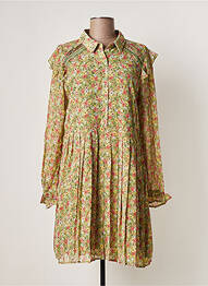 Robe courte manches longues manches longues vert CHERRY PARIS femme