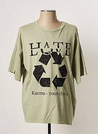 T-shirt imprimé fantaisie manches courtes vert MY ESSENTIAL WARDROBE femme