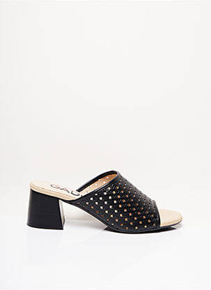 Mules/sabots matière lisse talon de 4 à 6cm noir GADEA femme
