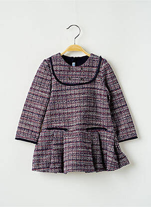 Robe mi-longue fermeture zippée au dos manches longues bleu MAYORAL fille