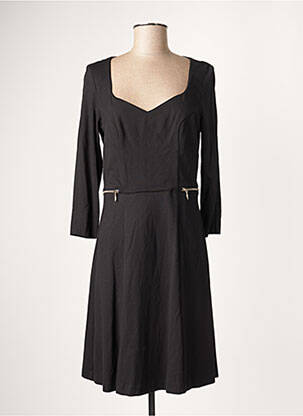 Robe mi-longue manches longues manches longues noir PAUL BRIAL femme