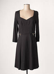 Robe mi-longue manches longues manches longues noir PAUL BRIAL femme