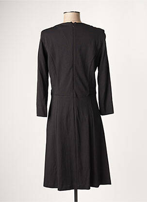 Robe mi-longue manches longues manches longues noir PAUL BRIAL femme