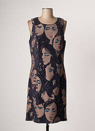 Robe mi-longue imprimé fantaisie sans manche bleu CAROLINE BISS femme