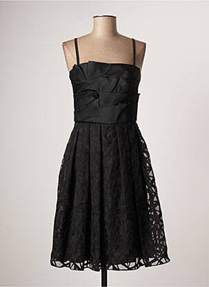 Robe mi-longue coupe évasée fines bretelles noir NISSA femme