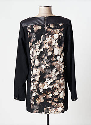 Tunique manches longues tissage crêpe noir GARELLA femme