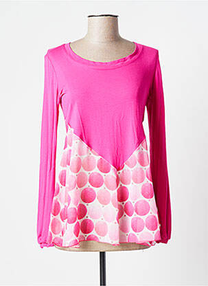 Top tissage jersey manches longues rose AQUAJEANS femme