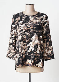 Blouse imprimé fleurs manches 3/4 noir GARELLA femme