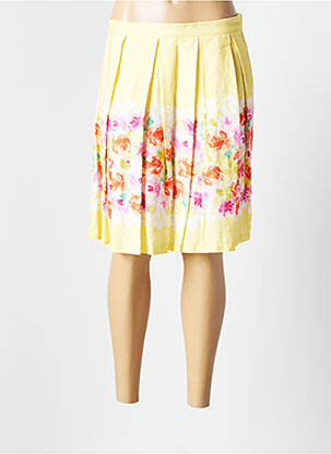 Jupe mi-longue fermeture zip latéral jaune 100% BRASIL femme