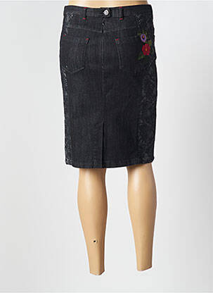 Jupe mi-longue stretch noir AQUAJEANS femme