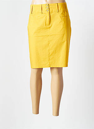 Jupe mi-longue taille normale jaune AVENTURES DES TOILES femme