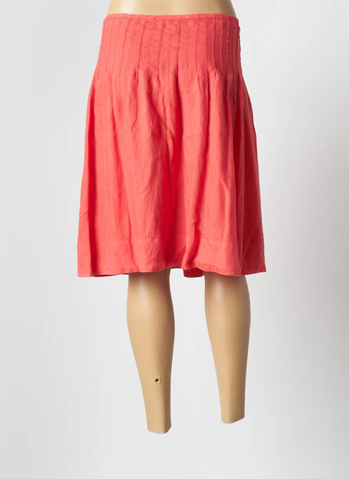 Jupe mi-longue rose 120% LINO pour femme