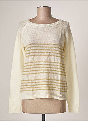 Pull coupe droite manches longues beige GRACE & MILA femme