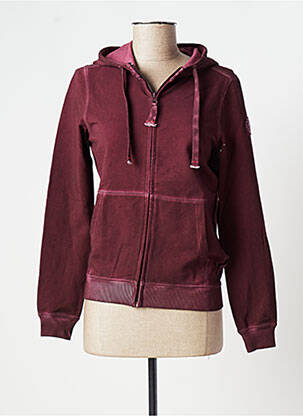 Veste casual col rond rouge FRENCH TERRY femme