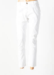 Pantalon slim broderie rivets taille normale blanc GAS femme