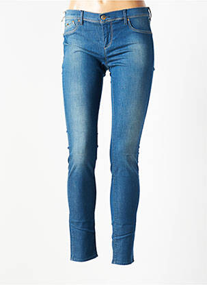 Pantalon slim broderie rivets taille basse bleu GAS femme