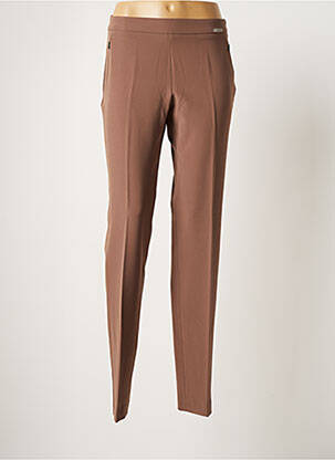 Pantalon slim broderie rivets taille normale marron JOCAVI femme