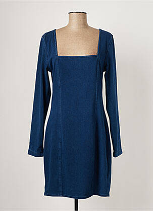 Robe courte fermeture zippée au dos manches longues bleu GUESS femme