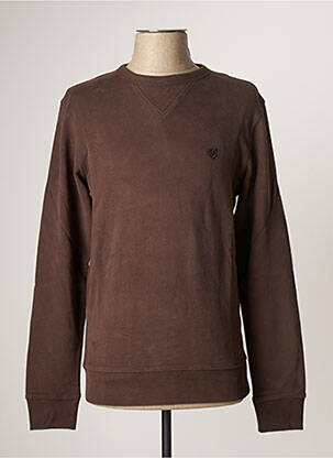 Sweat-shirt broderie manches longues marron JACK & JONES homme