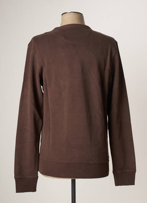 Sweat-shirt broderie manches longues marron JACK & JONES homme