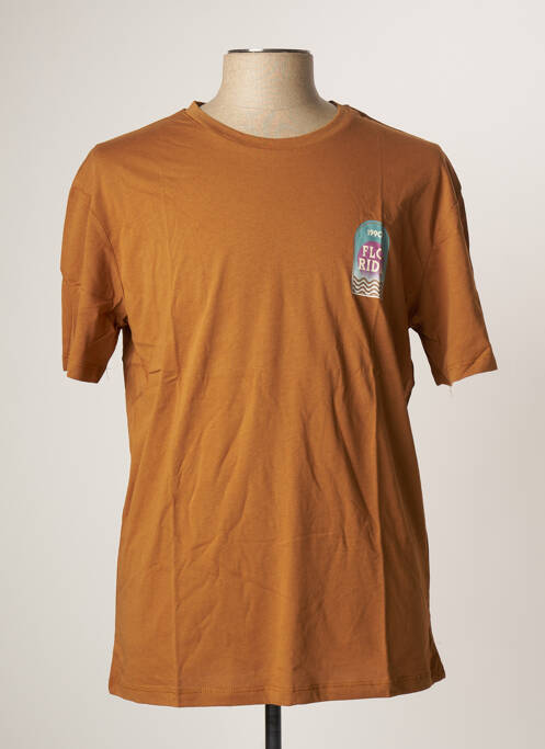 T-shirt marron JACK & JONES pour homme