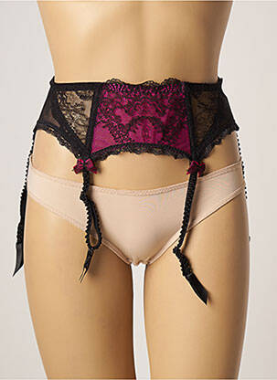 Guêpière/porte-jarretelle broderie dentelle de calais noir LISE CHARMEL femme