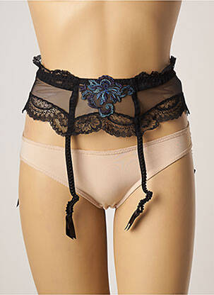 Guêpière/porte-jarretelle effet matière satinée noir LISE CHARMEL femme