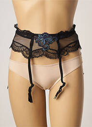 Guêpière/porte-jarretelle broderie dentelle de calais noir LISE CHARMEL femme