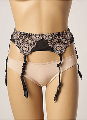 Guêpière/porte-jarretelle effet matière satinée noir LOUISA BRACQ femme