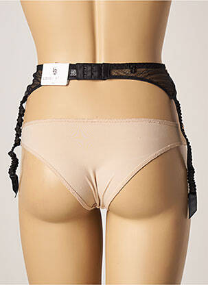 Guêpière/porte-jarretelle effet matière satinée noir LOUISA BRACQ femme