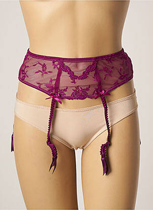 Guêpière/porte-jarretelle effet matière satinée violet LISE CHARMEL femme